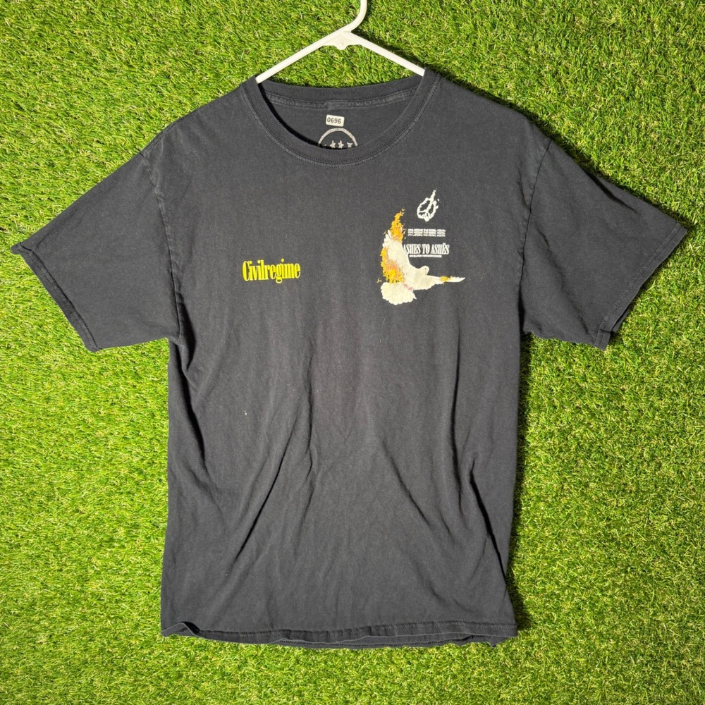 Civilregime Ashes to Ashes Dove Earth Graphic T Shirt Mens Size‎ M Black